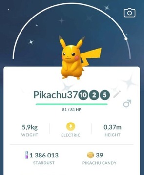 Shiny Pikachu Pokemon go (TRADE)