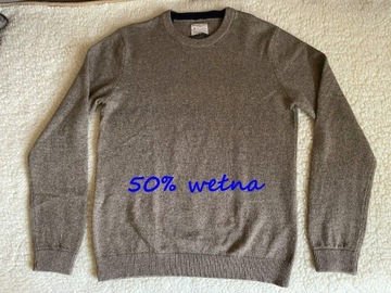 Sweter męski 50% wełna Selected, rozmiar XL.