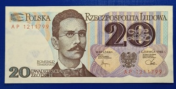 Banknot , 20 złotych 1982