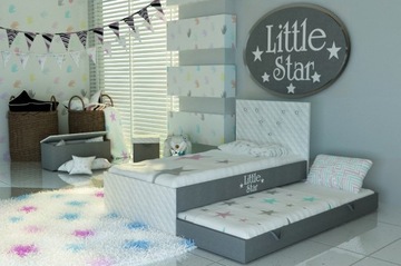 Piękne łóżko dziecięce piętrowe,wysuwane+materace 