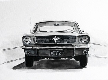 Obraz grafika na papierze Ford Mustang 24x32cm