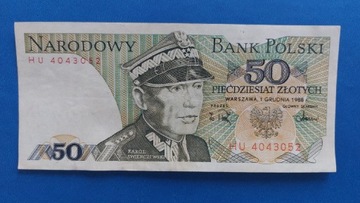 Banknot 50 zł z 1988r, Seria HU