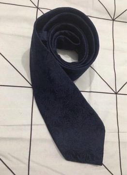 Granatowy jedwabny krawat Tie Rack 100% silk