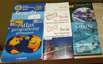 Geografia stare podręczniki atlas mapy gimnazjum 