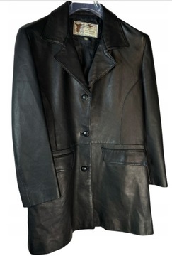 Płaszcz skórzany czarny 44 skóra nat. jakość