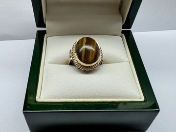 Złoty pierścionek z kamieniem p585/14K w6,46g r.12