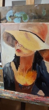 Obraz - Dziewczyna w kapeluszu