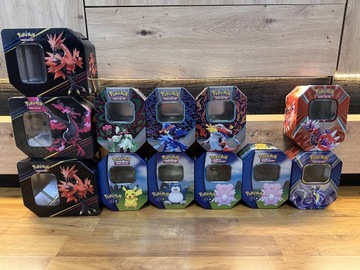 Puszki Tin box Pokémon TCG. Bez busterów