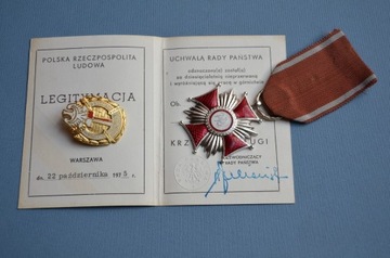 Krzyż Zasługi + legitymacja + odznaka