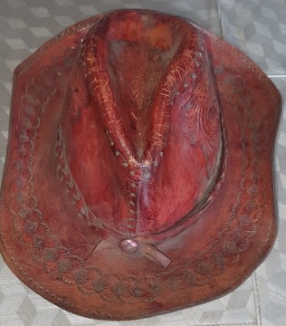Stary kapelusz skórzany z Meksyku