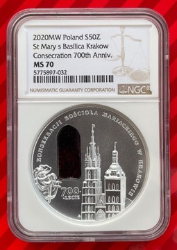 50zl.2020 Kościół Mariacki - NGC MS 70