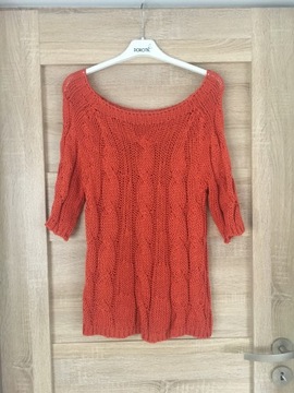 Sweter damski RESERVED roz.38-M,ażur,cegła,rudy