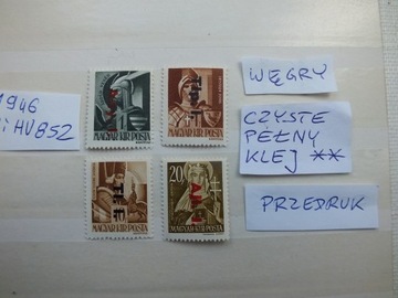 4szt. znaczki 852 czyste ** przedruk 1946r. WĘGRY
