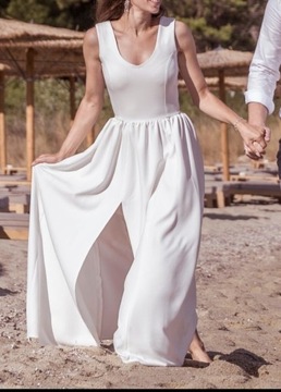 Suknia biała długa XS poprawiny chrzciny ślub