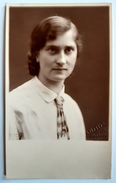 STARE, przedwojenne zdjęcie - Kobieta, krawat -KRK
