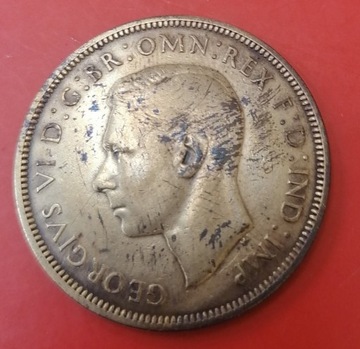 Anglia Jerzy VI One Penny 1940 brąz