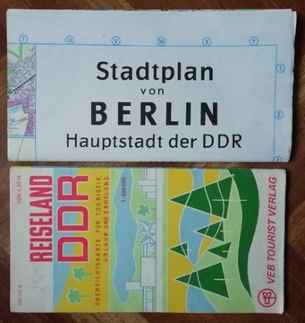 2x STADTPLAN BERLIN + REISELAND DDR plan mapa 70te