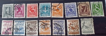 Znaczki pocztowe Austria 1925.z serii wartości.