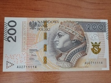 Banknot 200 zł seria AU