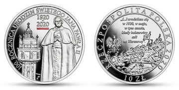 10 zł - 100 rocznica urodzin św. Jana Pawła II 