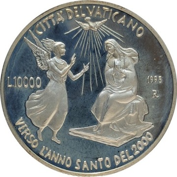 Watykan 10 000 lire 1995, Ag KM#260