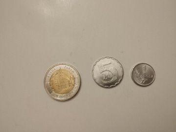 Mennicze monety  1gr 1949 ,5zl 1990 ,5 zł 2021