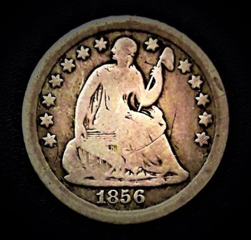 SEATED  LIBERTY-- HALF  DIMES-- 1856---USA -SREBRO