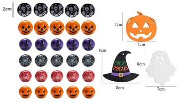 120 sztuk Koraliki drewniane Halloween Zawieszki