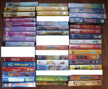 90 kaset wideo VHS dla dzieci
