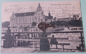 52) Kołobrzeg, Zamek na plaży z molo,1906 