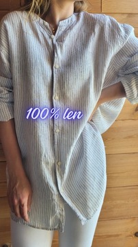 Koszula oversizowa lniana 100% len L-XXL