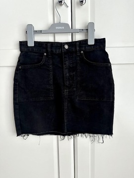 Czarna Damska jeansowa spódnica mini 