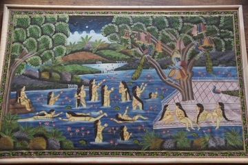 Obraz ręcznie malowany Krishna Indie Hindi Hindusk