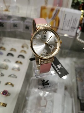 Zegarek damski na różowy pasku 