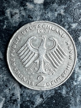 Niemcy RFN 2 marki, 1971 D - Monachium