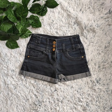 AUTHENTIC DENIM Jeansowe spodenki z wysokim stanem