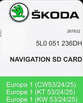 MAPA SKODA MIB2 Superb Octavia 2024/2025 AMUNDSEN 