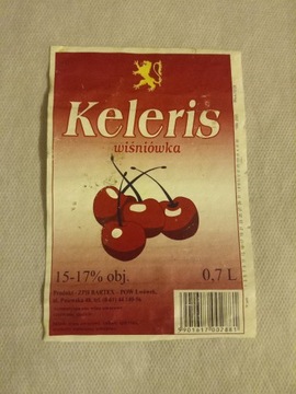 Etykieta po winie KELERIS (jabol, bełt)