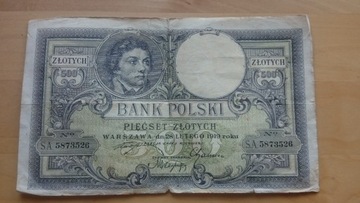 Banknot 500 złotych 1919