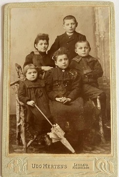 Stara fotografia dzieci karton 1899 rok