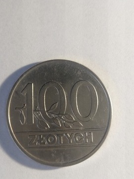 MONETA 100 zł z 1990 R, II stan, OBIEGOWA WARTO!!!