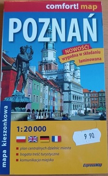 Poznań laminowana mapa kieszonkowa 1:20 000