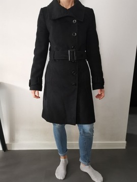 Czarny płaszcz damski rozmiar M długi
