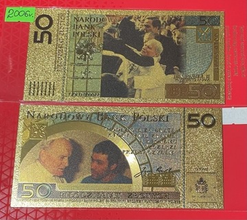 Banknot Pozłacany Jan Paweł II ZAMACH