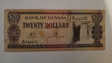 Banknot 20 dolarów Gujana 