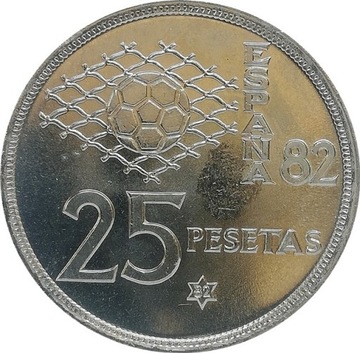 Hiszpania 25 pesetas 1982, KM#818