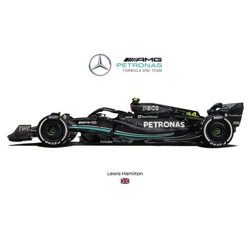 Mercedes W14 Rysunek Portret na zamówienie A4 A3