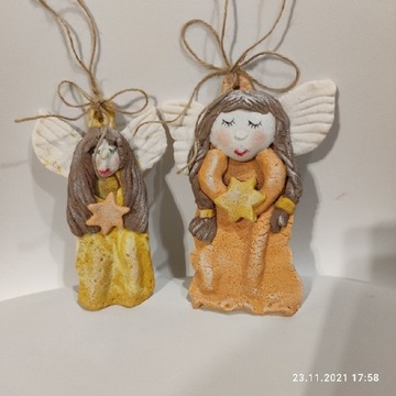 Aniołki z masy solnej handmade