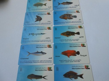 Zestaw 10 kart tel. Arabia ryby