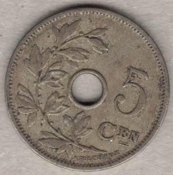 Belgia 5 centymów centimes 1906 E 19 mm nr 3